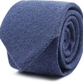 Suitable Stropdas Wol/Zijde Visgraat Indigo -